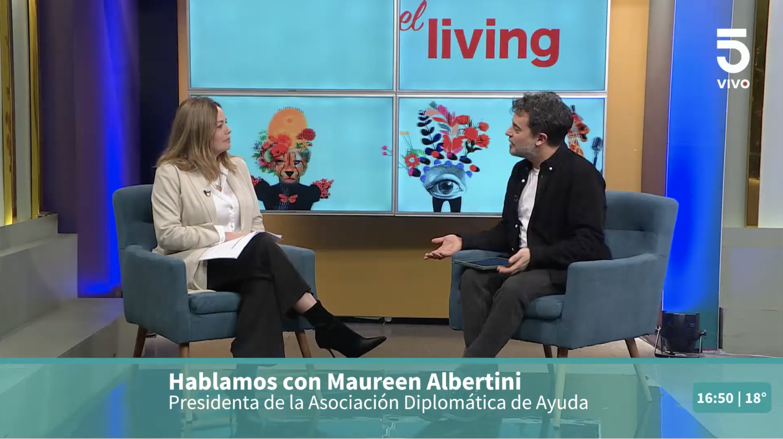 La presidenta de ADA, Sra. Maureen Albertini, participó en el programa de televisión “El Living” del Canal 5, conducido por el periodista Álvaro Carballo.